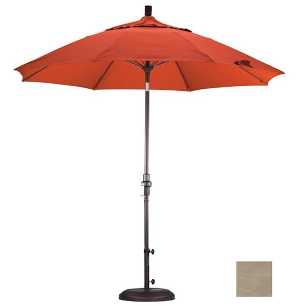 California Umbrella California Umbrella GSCUF908117-F22 9 ft. Fiberglass Market Umbrella Collar Tilt - Bronze-Olefin-Antique Beige GSCUF908117-F22